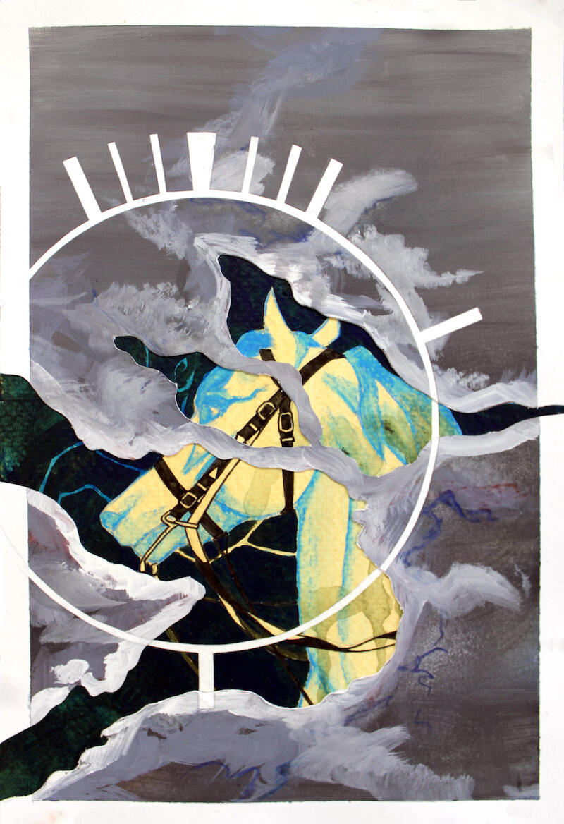 Fix Your Attitude, acrylic, ink and pencil on cut paper, 9” x 6”, 2026